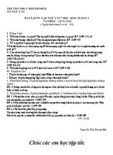 Bài tập ôn tập Ngữ văn 7 học kì II - Bài số 2 - Năm học 2019-2020 (Nghỉ dịch cúm Covid-19) - Trường THCS Thành Nhất
